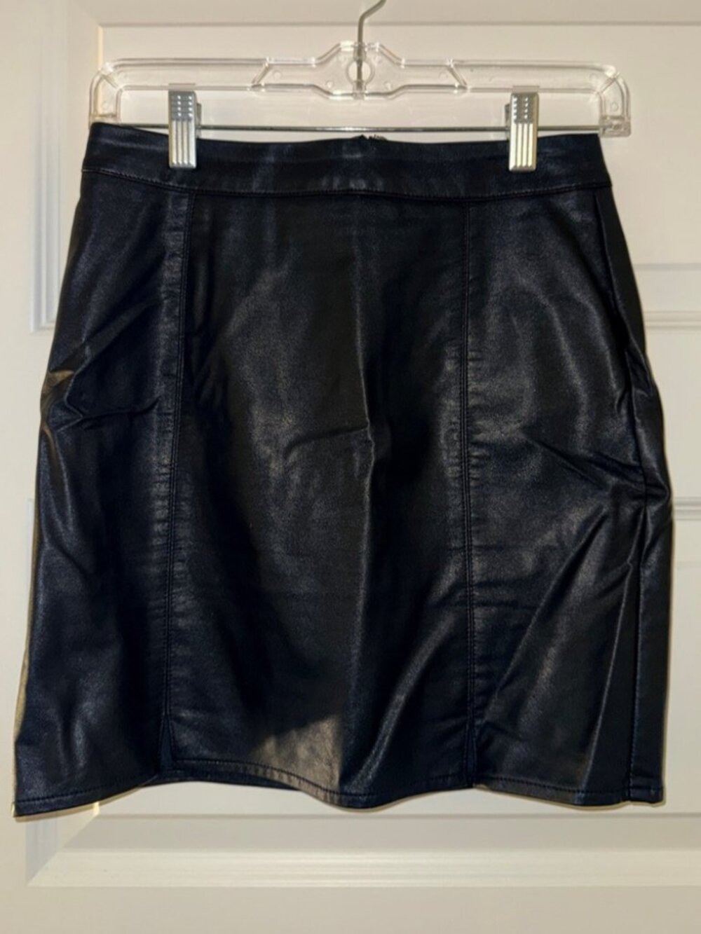 Women’s Black Faux Leather Mini Skirt